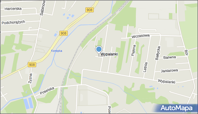 Częstochowa, Wakacyjna, mapa Częstochowy