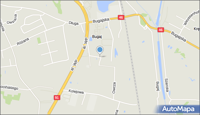 Częstochowa, Warzywna, mapa Częstochowy