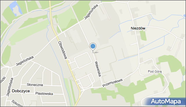 Dobczyce, Wawelska, mapa Dobczyce