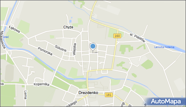 Drezdenko, Warszawska, mapa Drezdenko