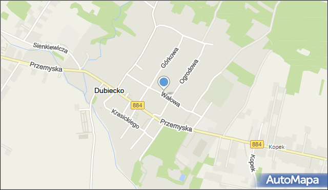 Dubiecko, Wałowa, mapa Dubiecko