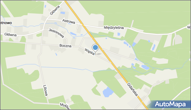 Fletnowo, Wąska, mapa Fletnowo