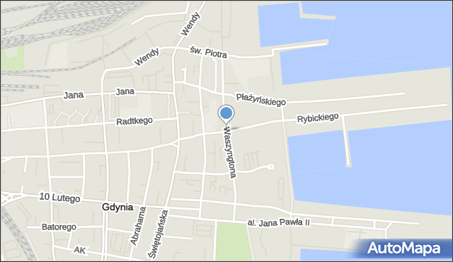 Gdynia, Waszyngtona Jerzego, mapa Gdyni