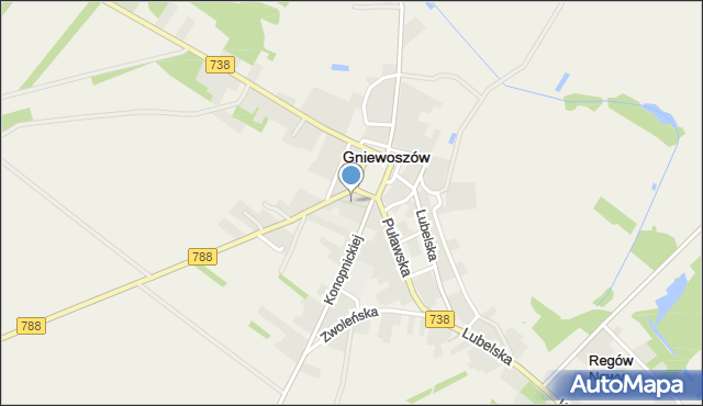 Gniewoszów powiat kozienicki, Wąska, mapa Gniewoszów powiat kozienicki