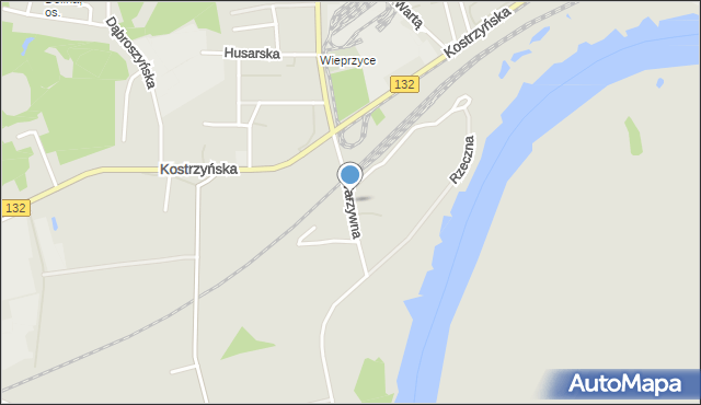 Gorzów Wielkopolski, Warzywna, mapa Gorzów Wielkopolski