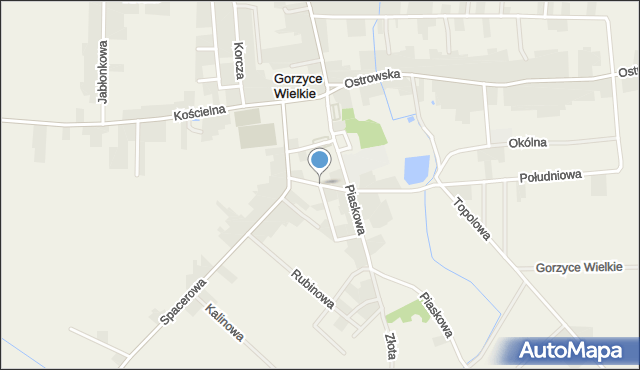 Gorzyce Wielkie, Wasiaka Kazimierza, ks., mapa Gorzyce Wielkie