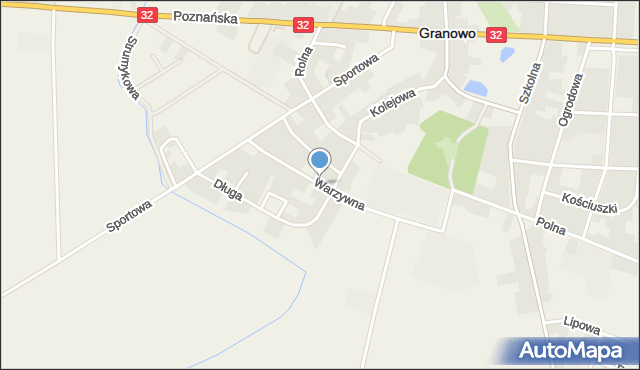 Granowo powiat grodziski, Warzywna, mapa Granowo powiat grodziski