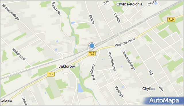Jaktorów, Warszawska, mapa Jaktorów