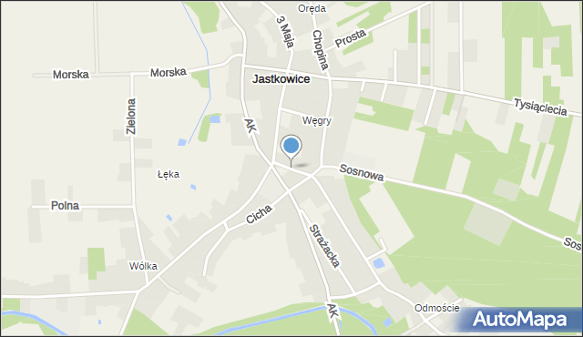 Jastkowice, Wąska, mapa Jastkowice