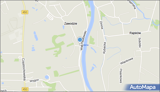 Kalisz, Wał Piastowski, mapa Kalisza