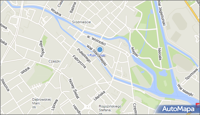 Kalisz, Wał Staromiejski, mapa Kalisza