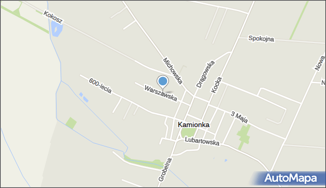 Kamionka powiat lubartowski, Warszawska, mapa Kamionka powiat lubartowski