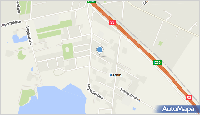 Karnin, Wakacyjna, mapa Karnin