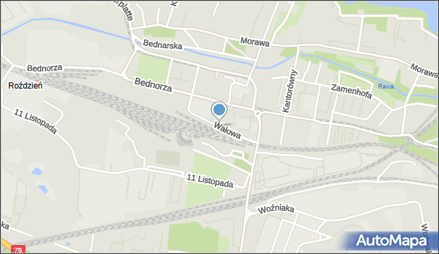 Katowice, Wałowa, mapa Katowic