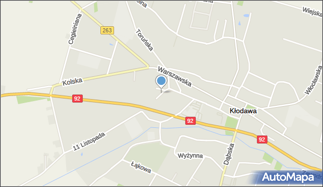 Kłodawa powiat kolski, Wąska, mapa Kłodawa powiat kolski