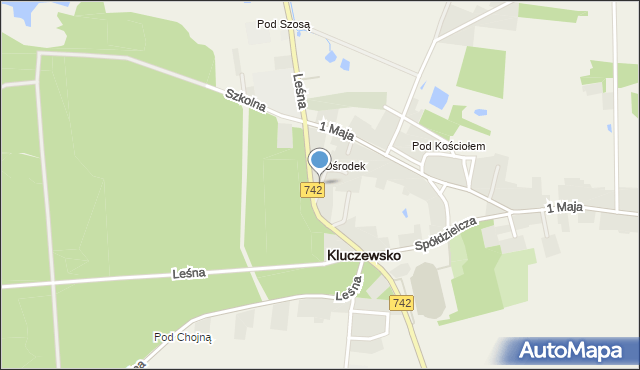 Kluczewsko, Wąska, mapa Kluczewsko