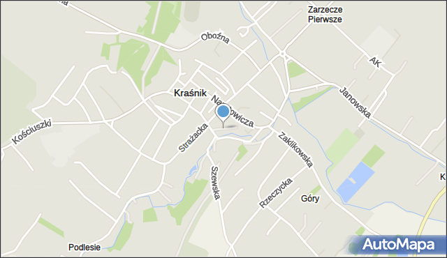 Kraśnik, Wałowa, mapa Kraśnik