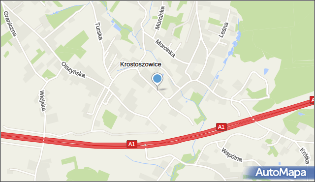 Krostoszowice, Wąwozowa, mapa Krostoszowice