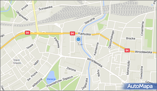 Legnica, Wały Księcia Józefa Poniatowskiego, mapa Legnicy