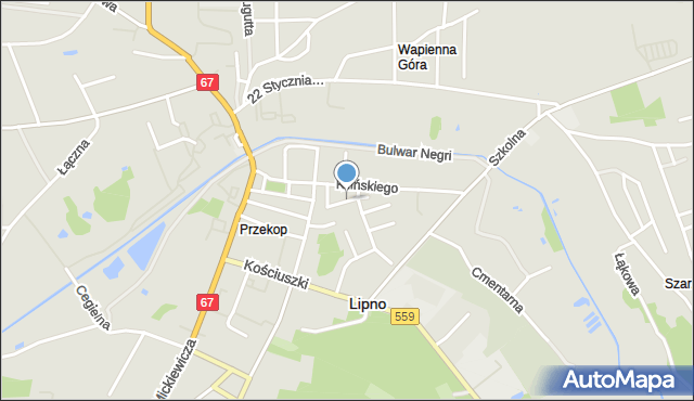 Lipno, Wąska, mapa Lipno