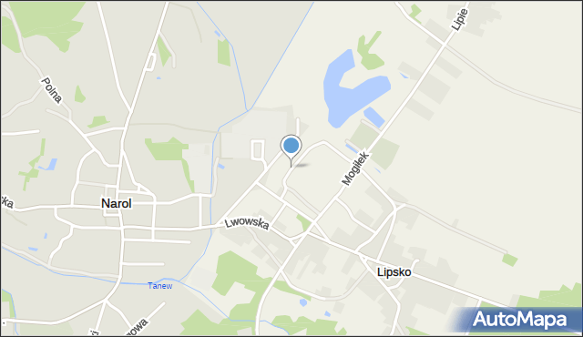 Lipsko gmina Narol, Wałowa, mapa Lipsko gmina Narol