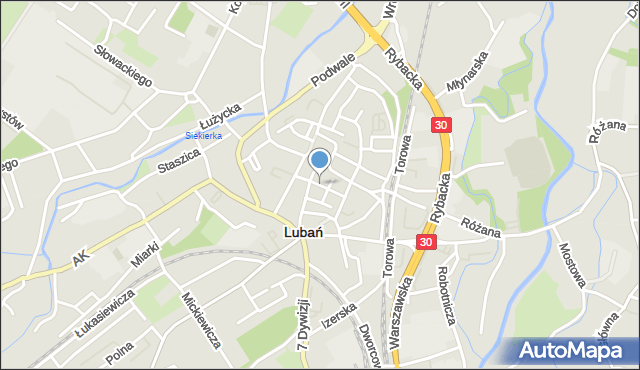Lubań, Wąska, mapa Lubań