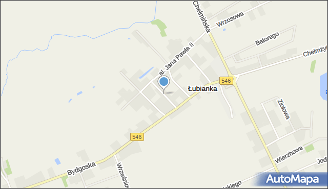 Łubianka powiat toruński, Wąska, mapa Łubianka powiat toruński