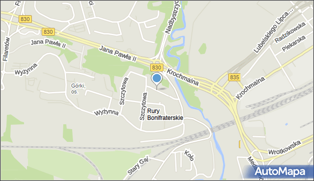 Lublin, Wąwozowa, mapa Lublina