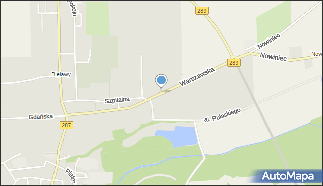 Lubsko, Warszawska, mapa Lubsko