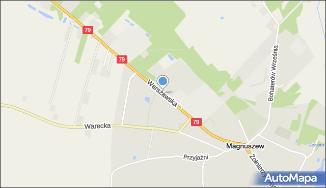 Magnuszew, Warszawska, mapa Magnuszew