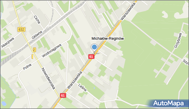 Michałów-Reginów, Warszawska, mapa Michałów-Reginów