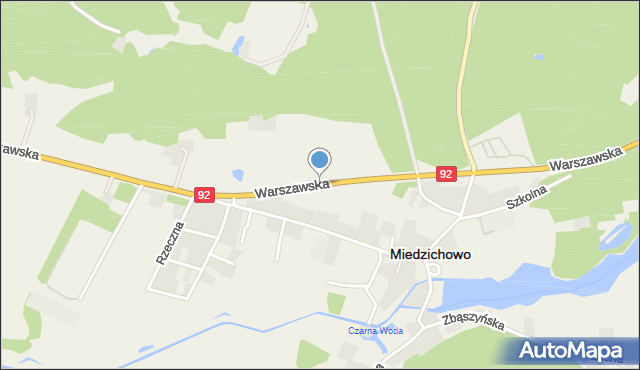 Miedzichowo, Warszawska, mapa Miedzichowo