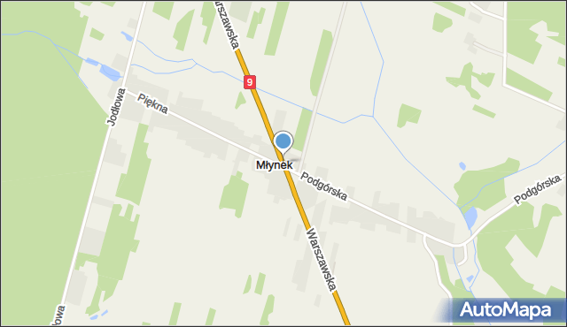 Młynek gmina Brody, Warszawska, mapa Młynek gmina Brody