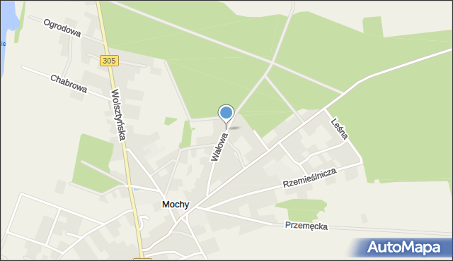 Mochy, Wałowa, mapa Mochy