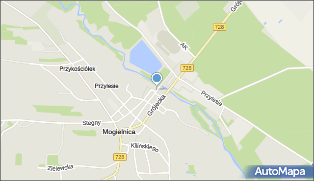 Mogielnica powiat grójecki, Warszawska, mapa Mogielnica powiat grójecki