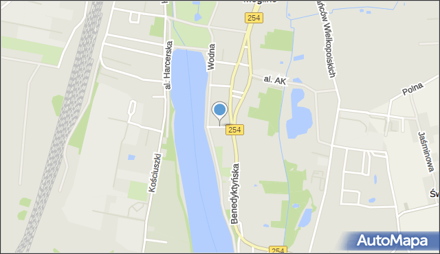 Mogilno, Wawrzyniaka Piotra, ks., mapa Mogilno