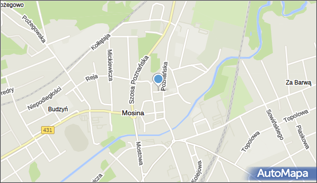 Mosina powiat poznański, Wąska, mapa Mosina powiat poznański