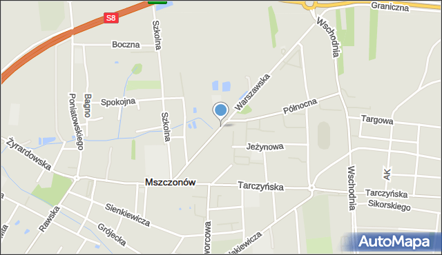 Mszczonów, Warszawska, mapa Mszczonów