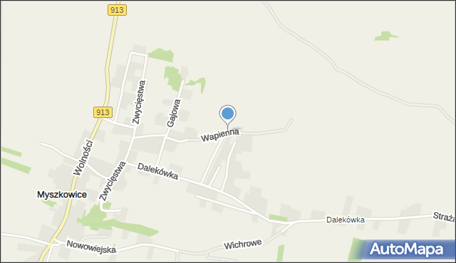 Myszkowice gmina Bobrowniki, Wapienna, mapa Myszkowice gmina Bobrowniki