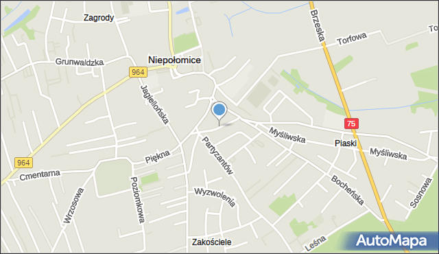 Niepołomice, Wąska, mapa Niepołomice