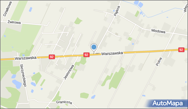 Nowe Osiny, Warszawska, mapa Nowe Osiny