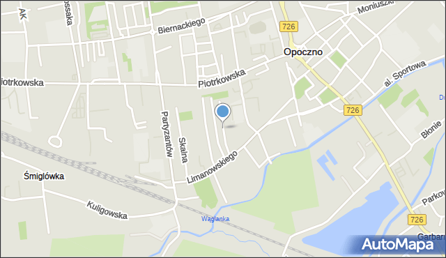 Opoczno, Wapienna, mapa Opoczno