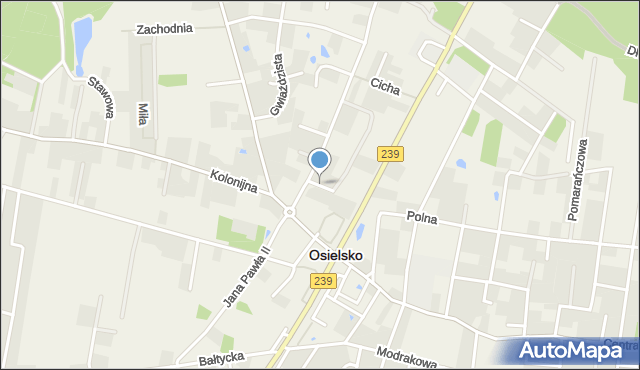 Osielsko, Wadowicka, mapa Osielsko