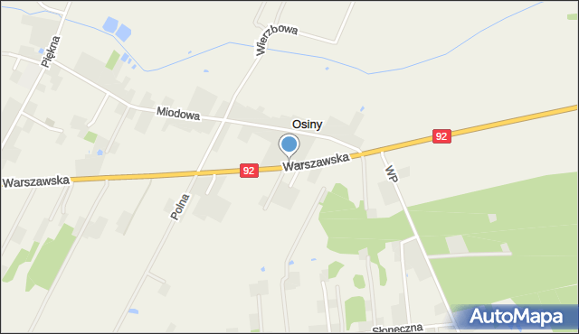 Osiny gmina Mińsk Mazowiecki, Warszawska, mapa Osiny gmina Mińsk Mazowiecki