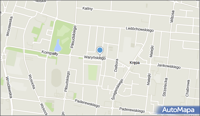 Ostrów Wielkopolski, Waryńskiego Ludwika, mapa Ostrów Wielkopolski