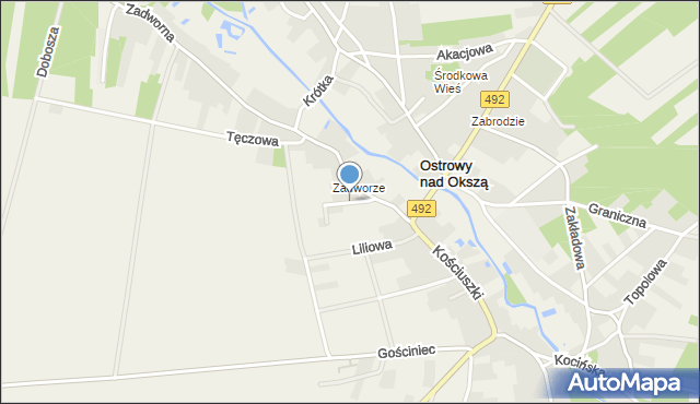 Ostrowy nad Okszą, Wąska, mapa Ostrowy nad Okszą