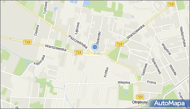 Otrębusy, Warszawska, mapa Otrębusy