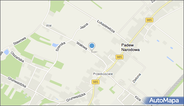 Padew Narodowa, Wałowa, mapa Padew Narodowa