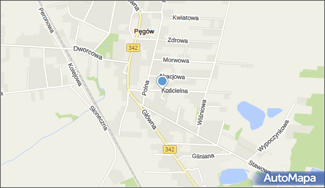 Pęgów gmina Oborniki Śląskie, Wąska, mapa Pęgów gmina Oborniki Śląskie