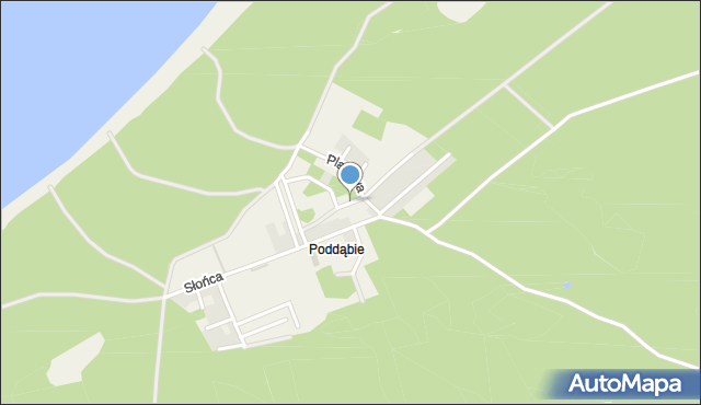 Poddąbie, Wakacyjna, mapa Poddąbie